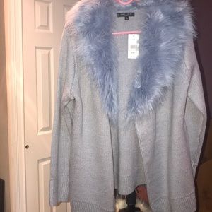 ROMEO& JULIET FAUX FUR CARDIGAN